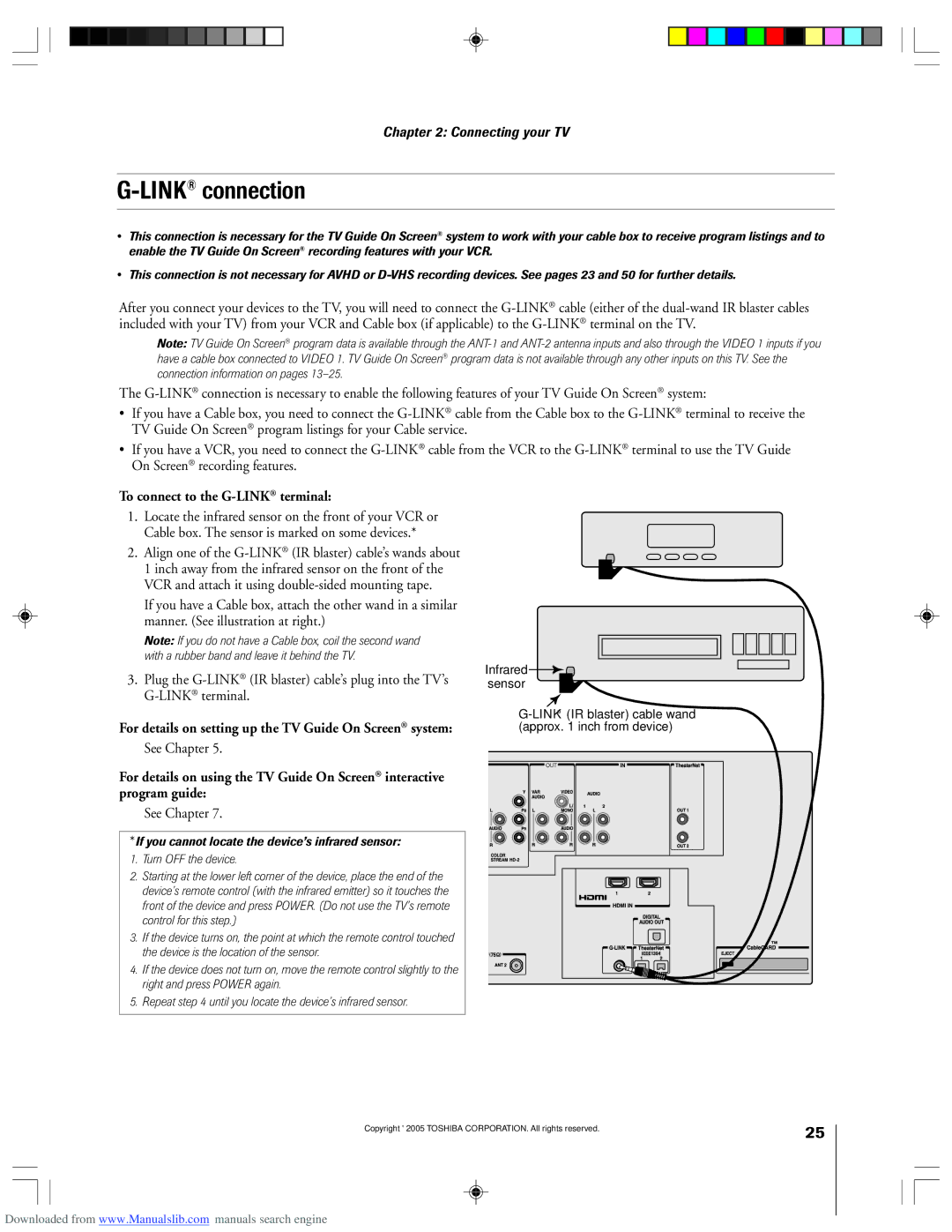 Toshiba 62HM15A owner manual LINKconnection, To connect to the G-LINK terminal, See Chapter 