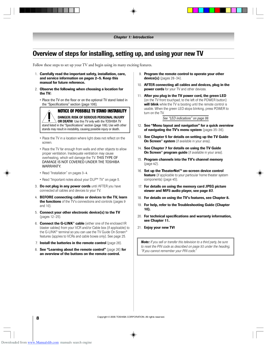 Toshiba 62HM15A owner manual See LED indications on 