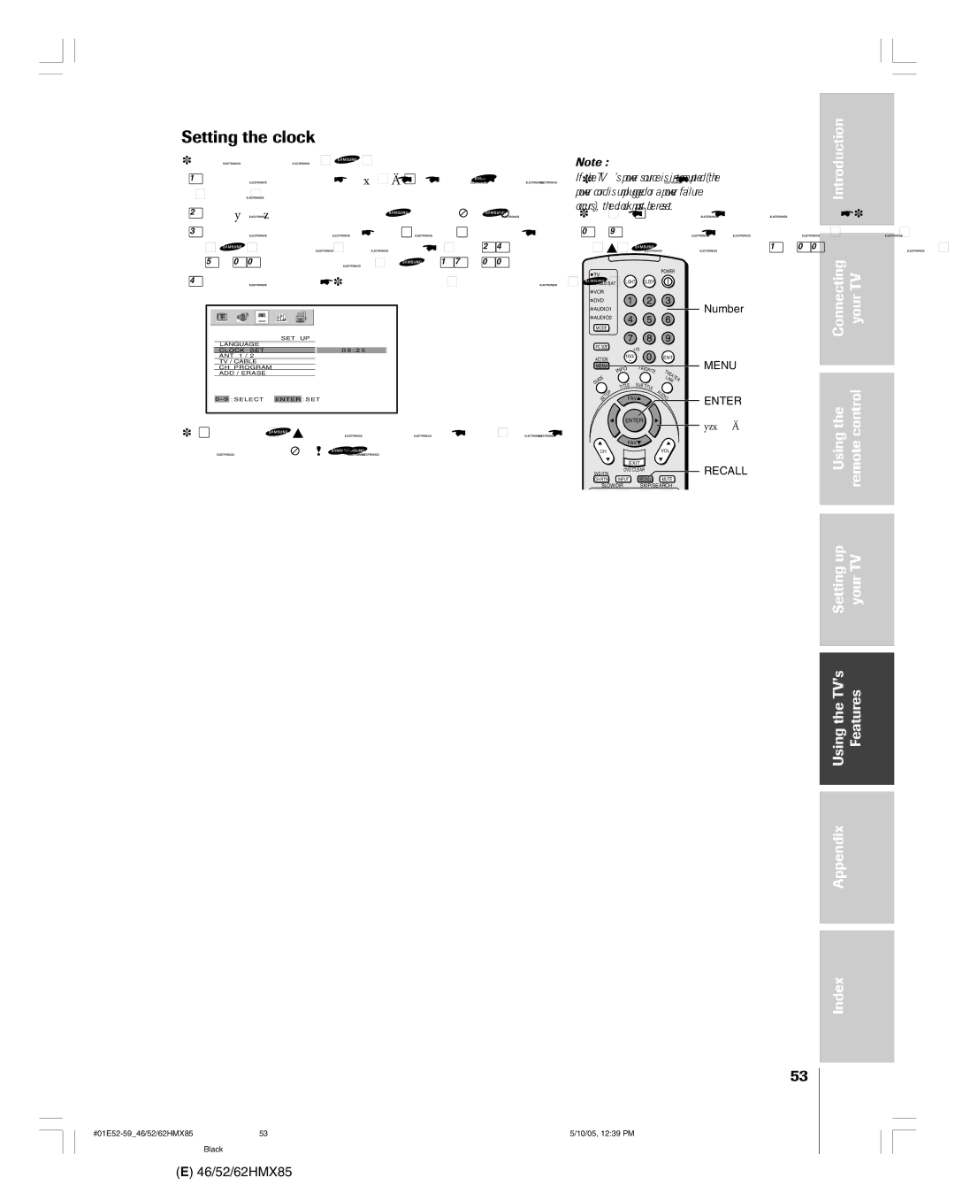 Toshiba 46HMX85, 62HMX85, 52HMX85 owner manual Connecting YourTV Usingthe Remotecontrol, Using the TVÕs Appendix Index 