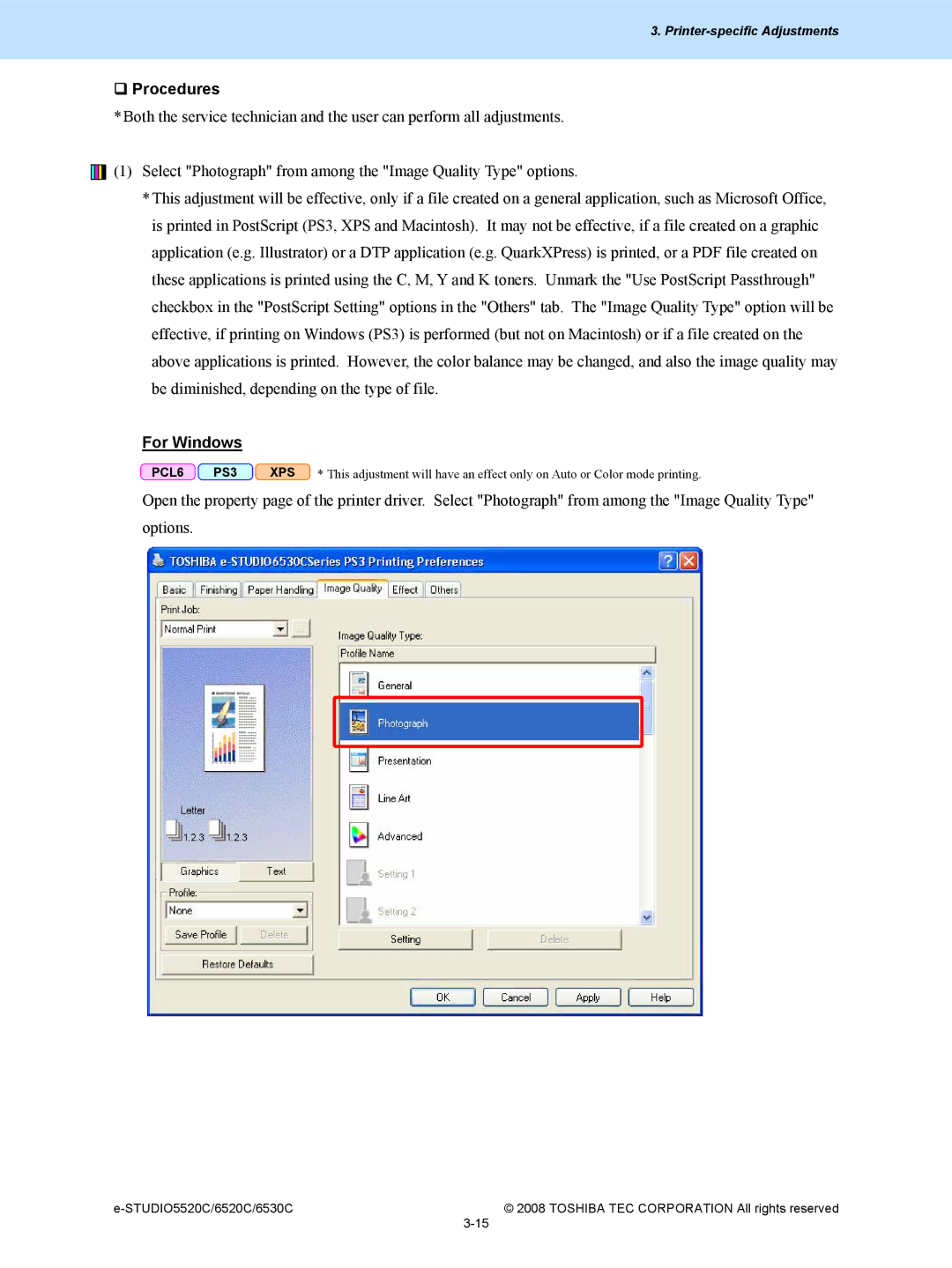 Toshiba 5520c, 6520c manual ‰ Procedures 