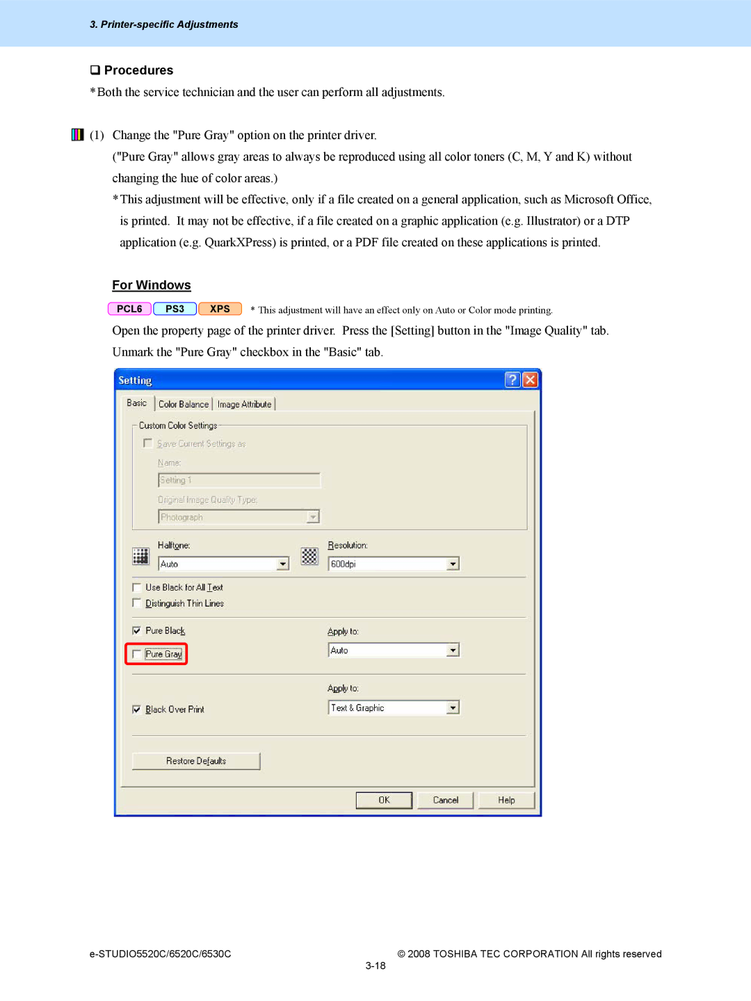 Toshiba 6520c, 5520c manual ‰ Procedures 