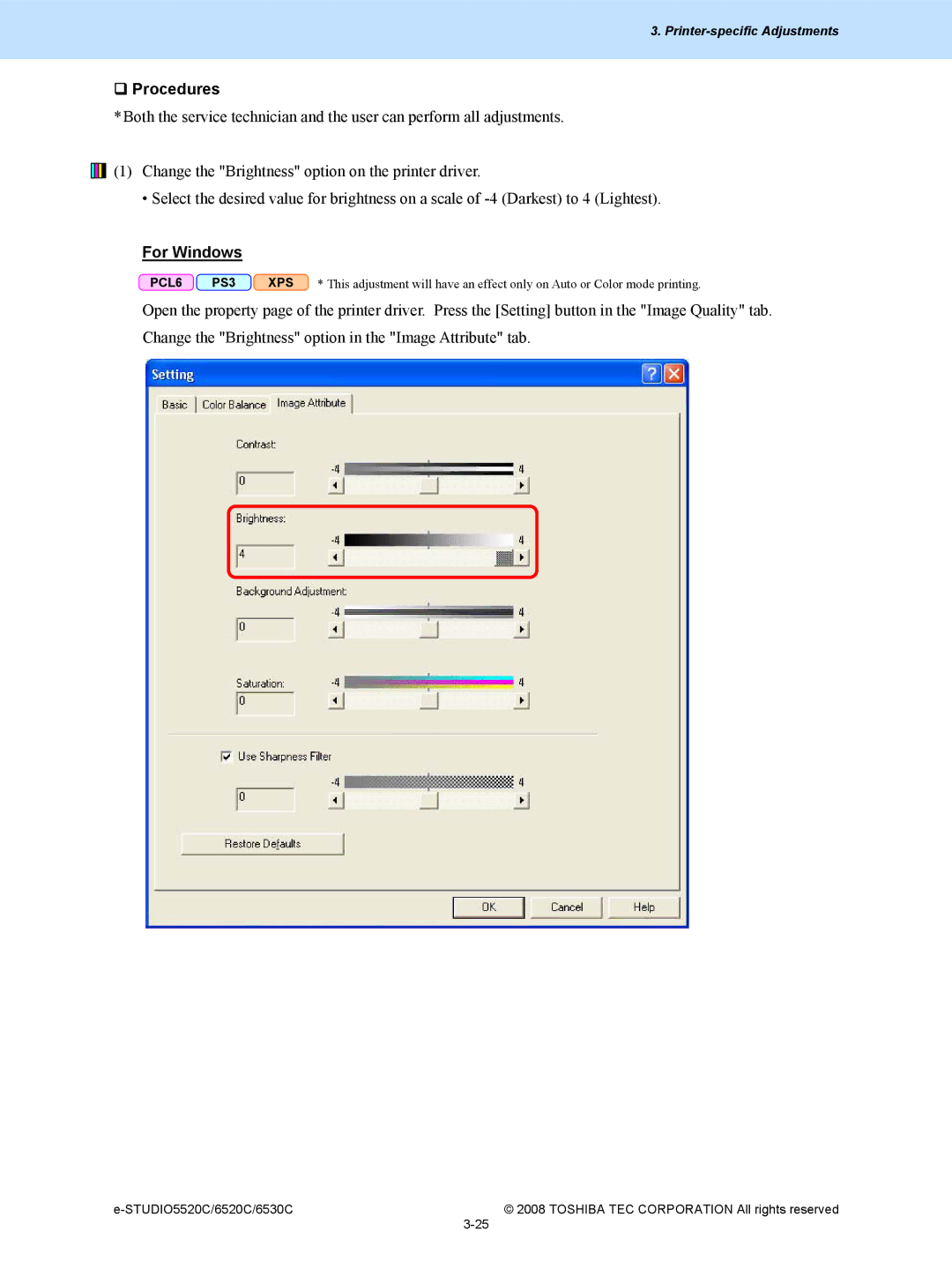 Toshiba 5520c, 6520c manual ‰ Procedures 