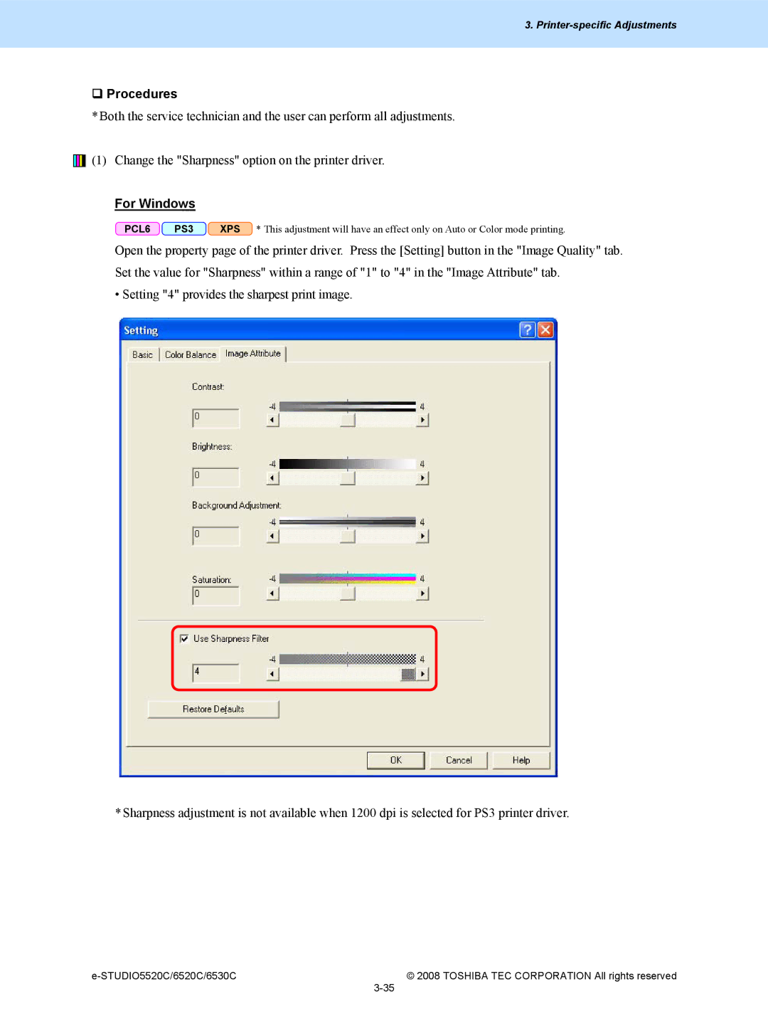 Toshiba 5520c, 6520c manual ‰ Procedures 