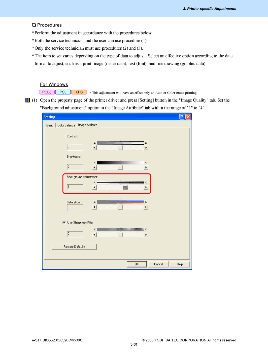 Toshiba 5520c, 6520c manual ‰ Procedures 