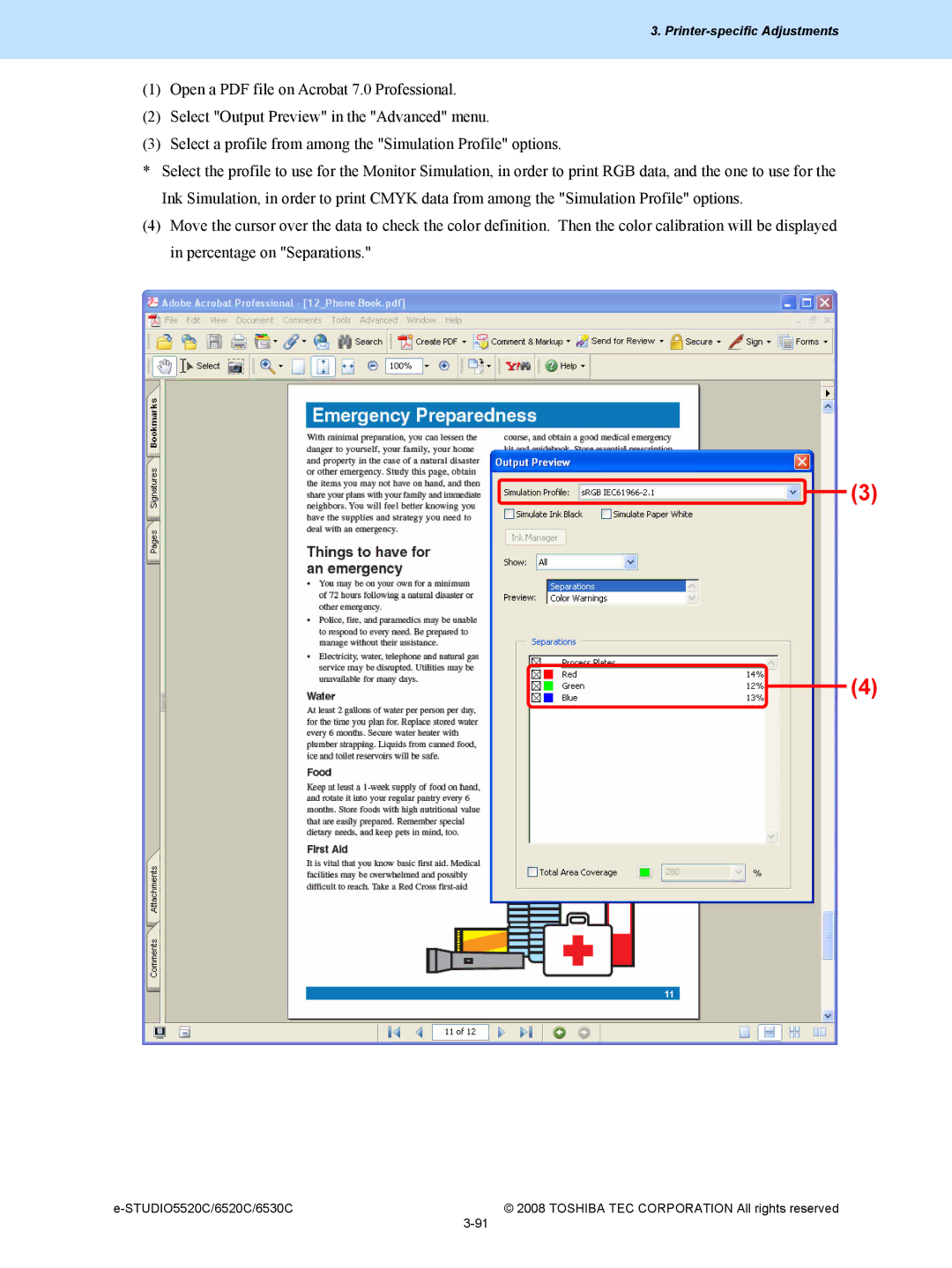 Toshiba 5520c, 6520c manual Printer-specific Adjustments 