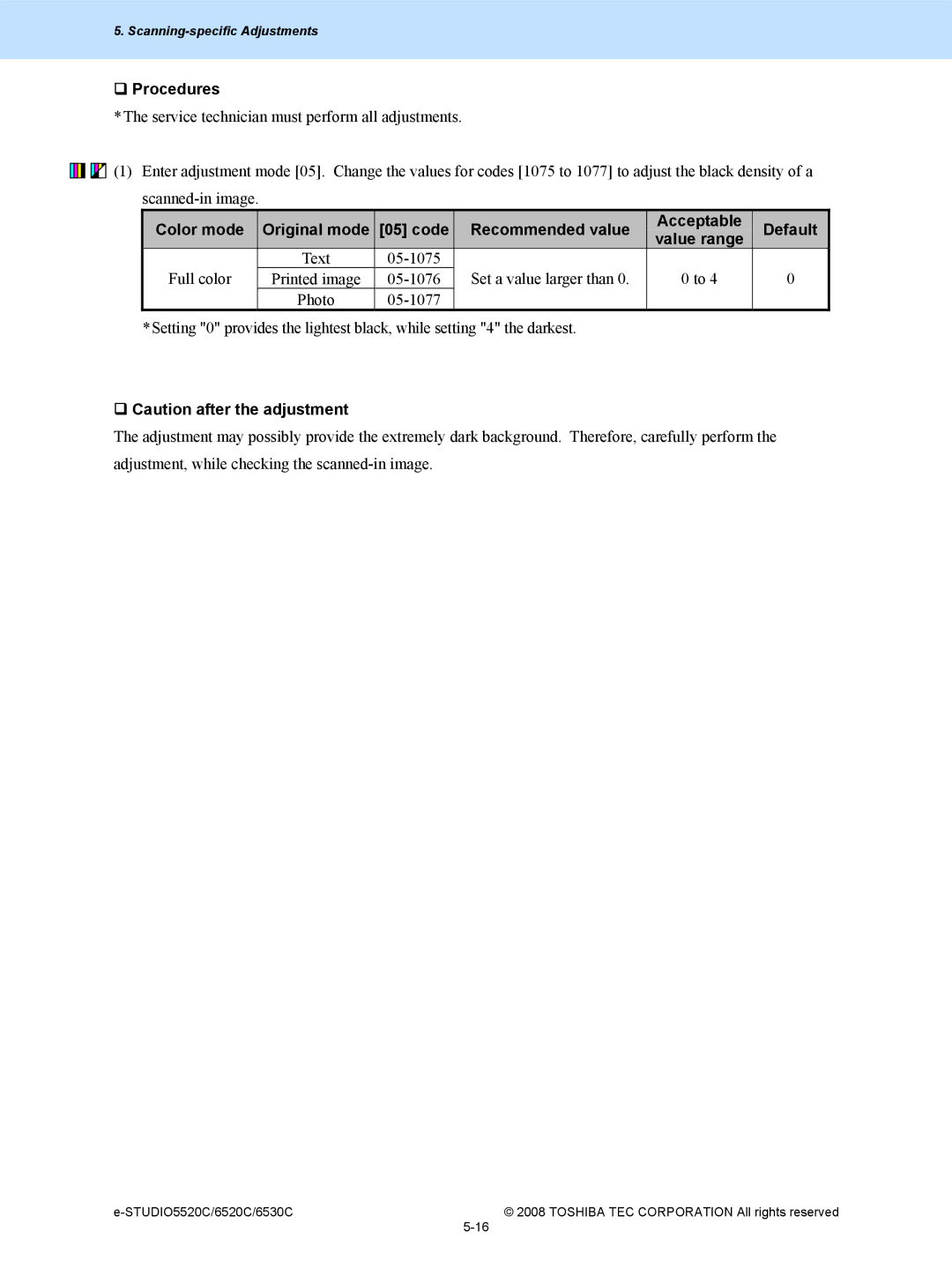 Toshiba 6520c, 5520c manual ‰ Procedures 