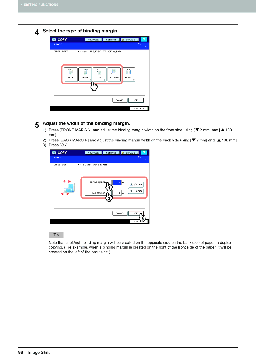 Toshiba 6520c, e-STUDIO5520C manual Image Shift 