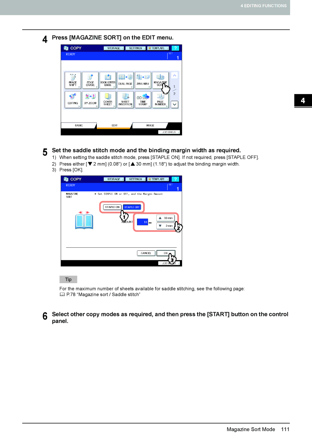 Toshiba e-STUDIO5520C, 6520c manual Magazine Sort Mode 