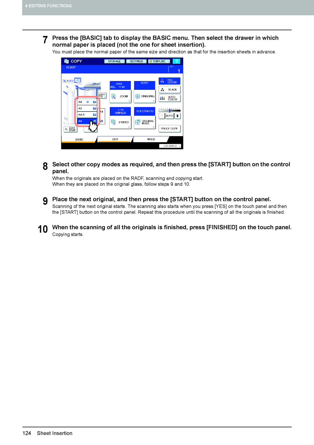 Toshiba 6520c, e-STUDIO5520C manual Copying starts 