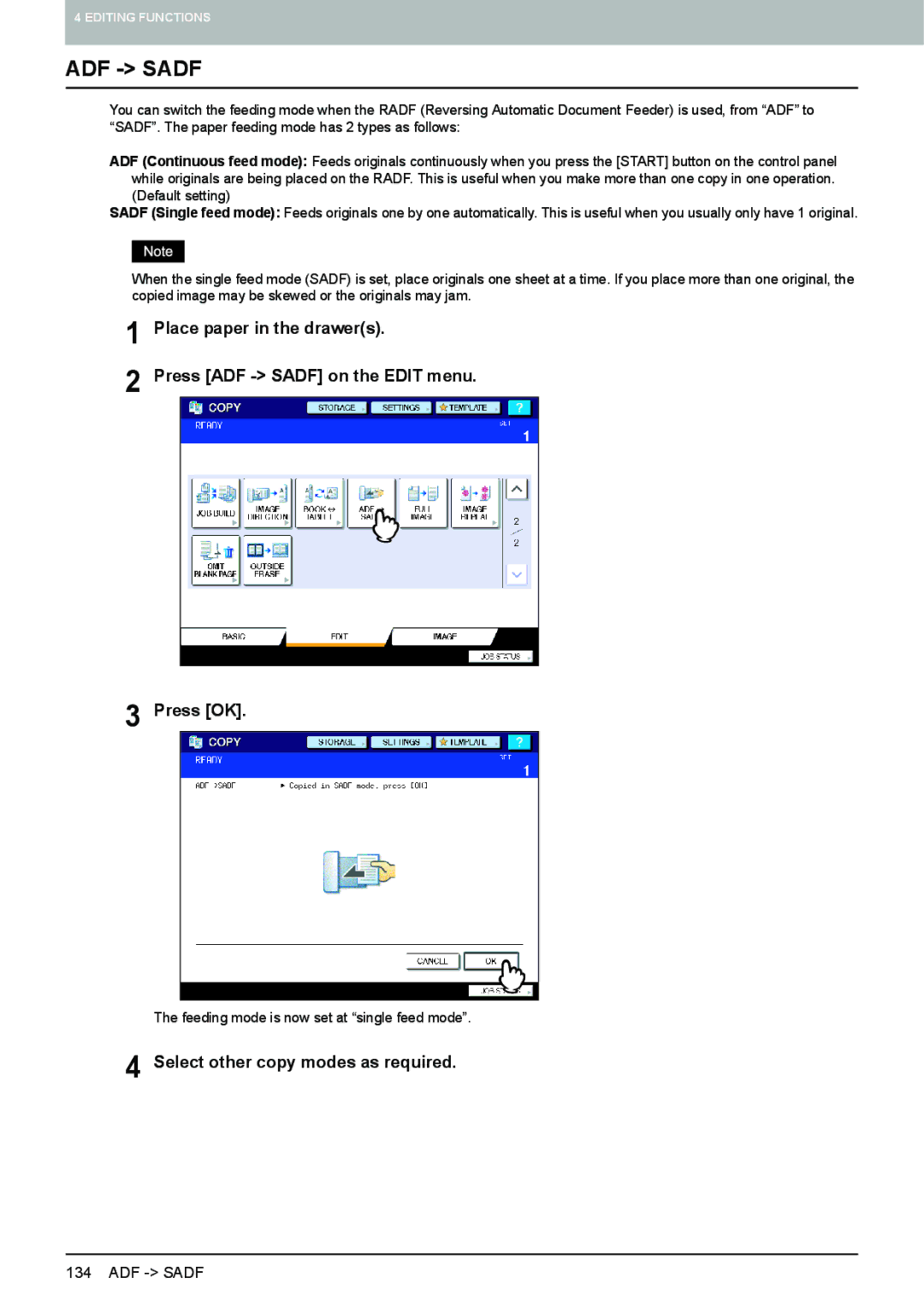 Toshiba 6520c, e-STUDIO5520C manual ADF Sadf 