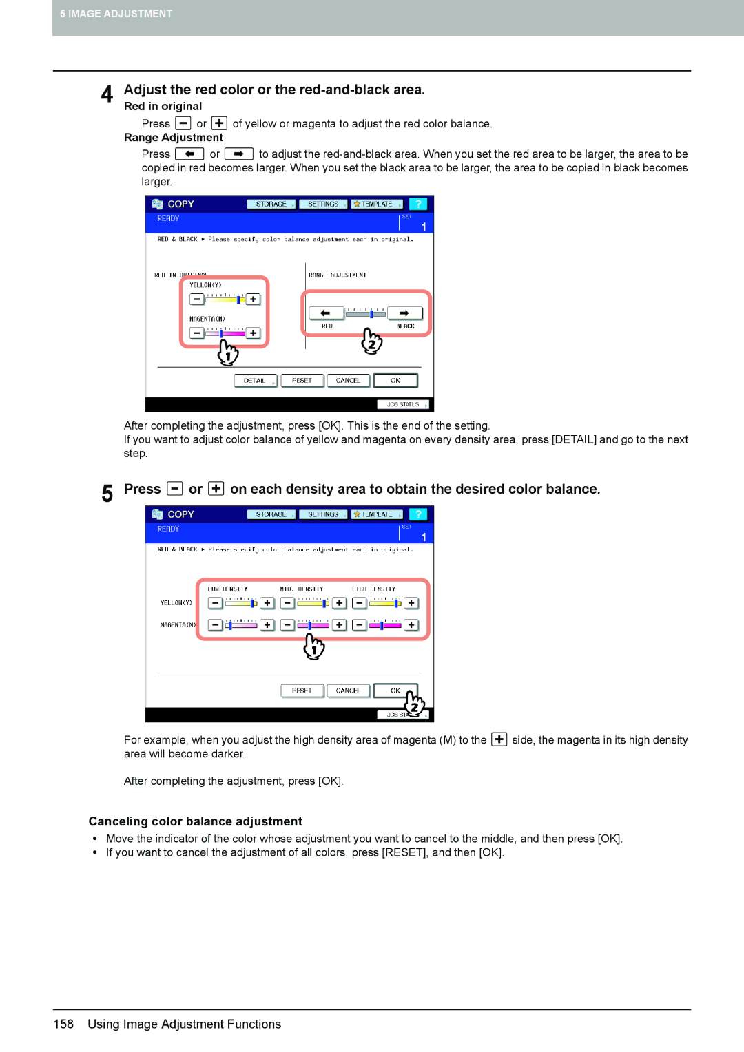 Toshiba 6520c, e-STUDIO5520C manual Range Adjustment 