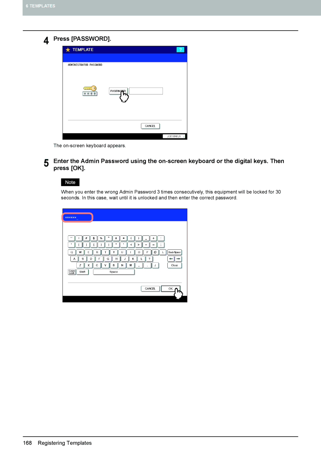 Toshiba 6520c, e-STUDIO5520C manual Press Password 