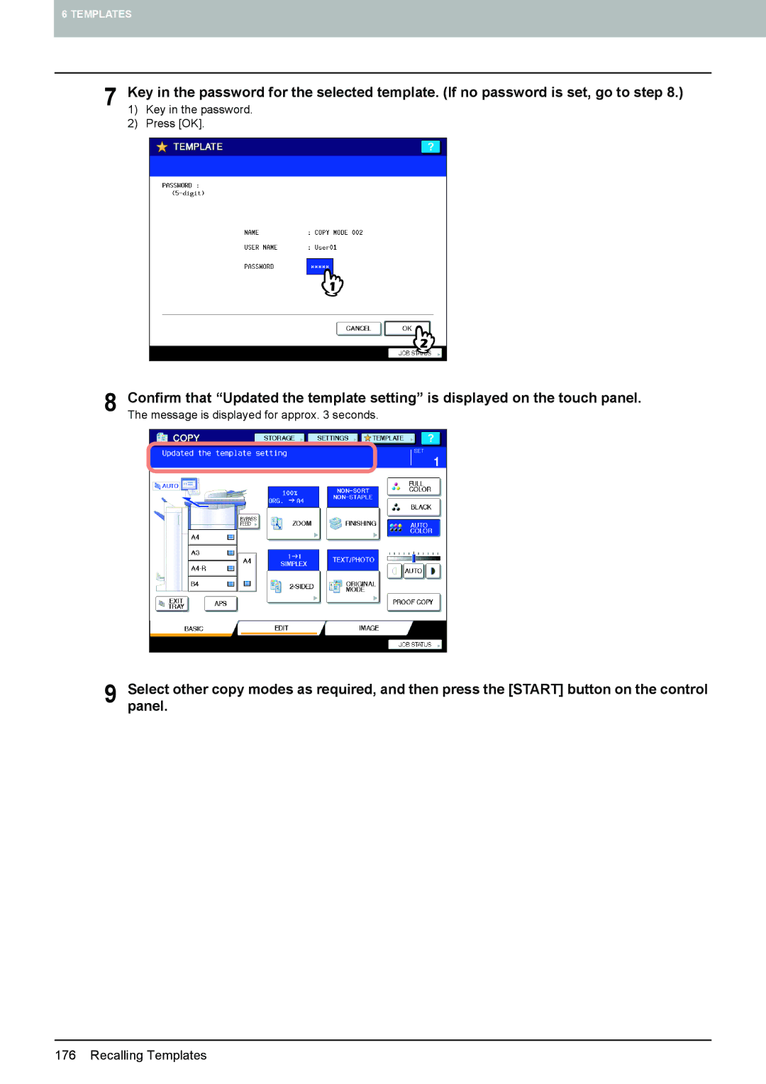 Toshiba 6520c, e-STUDIO5520C manual Message is displayed for approx seconds 