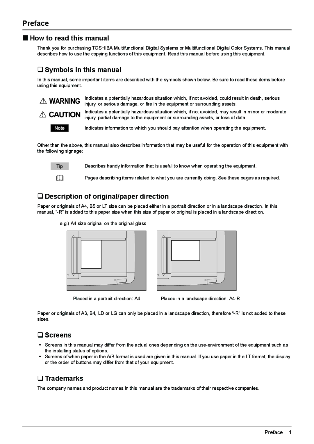 Toshiba e-STUDIO5520C, 6520c manual Preface 