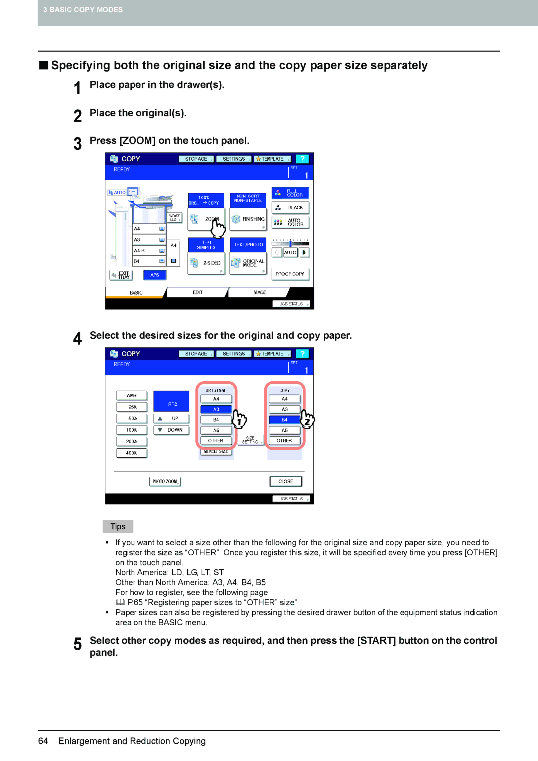 Toshiba 6520c, e-STUDIO5520C manual Enlargement and Reduction Copying 