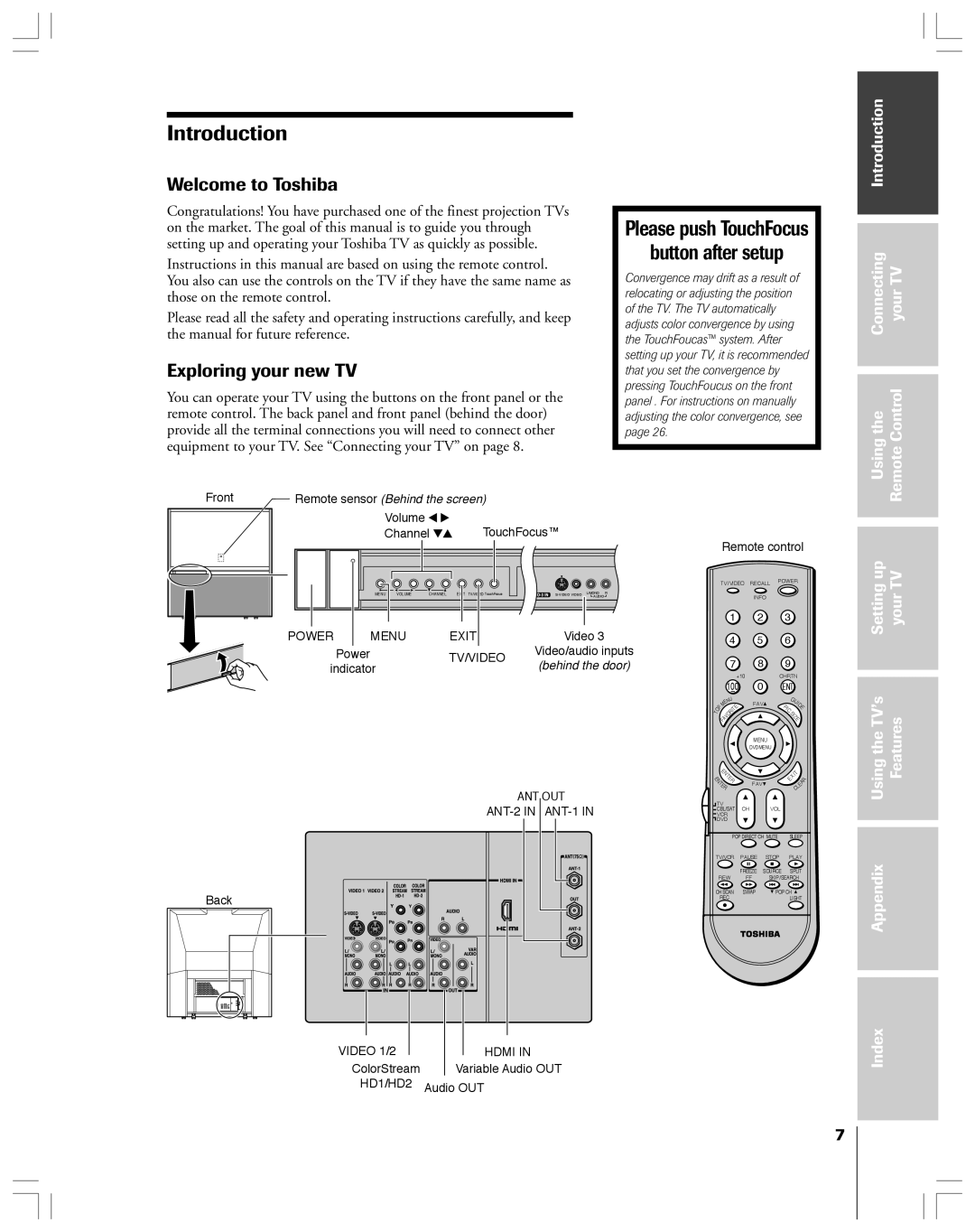 Toshiba 65H14 owner manual Welcome to Toshiba, Exploring your new TV 