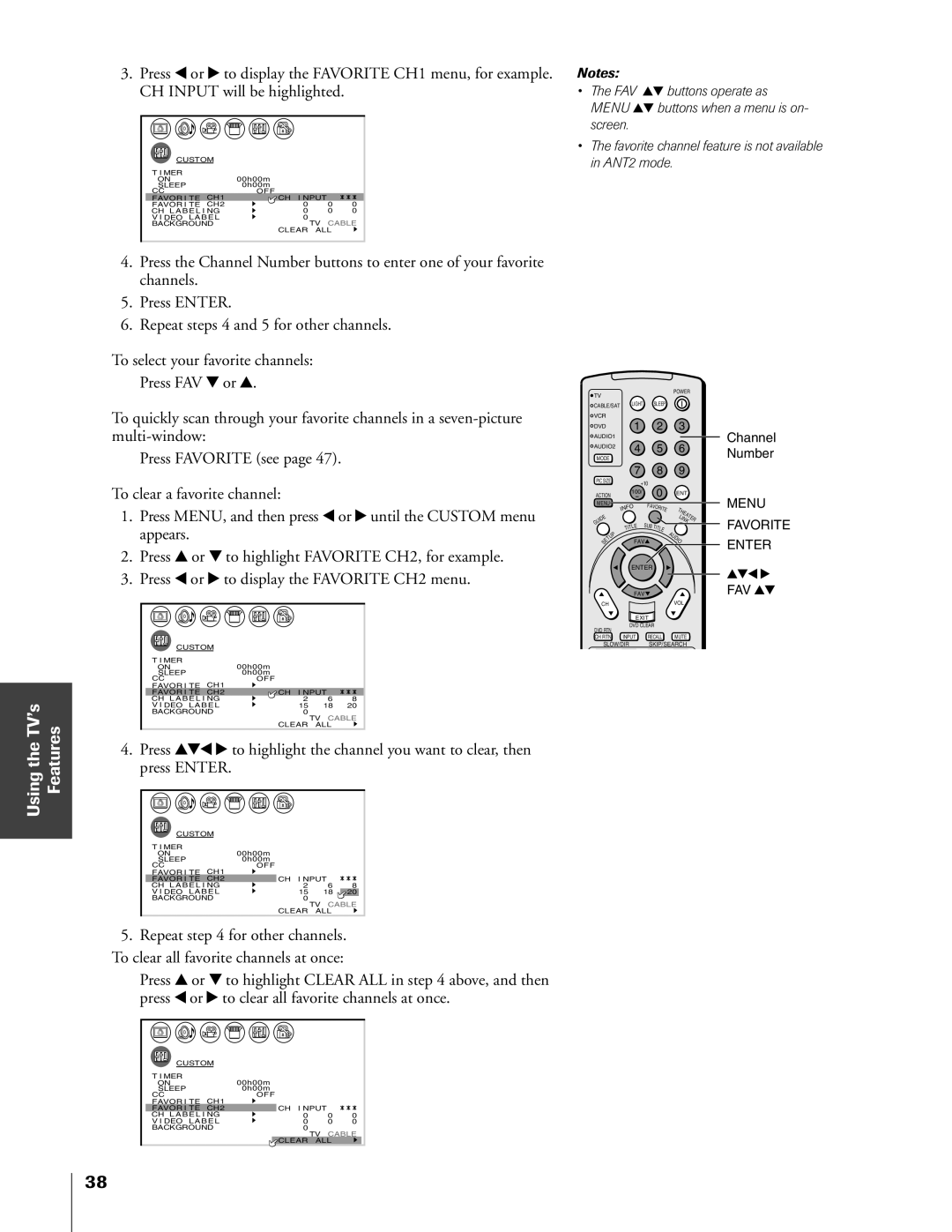 Toshiba 51HX83, 65HX83, 57HX83, 46HX83 owner manual Using the TVÕs Features 