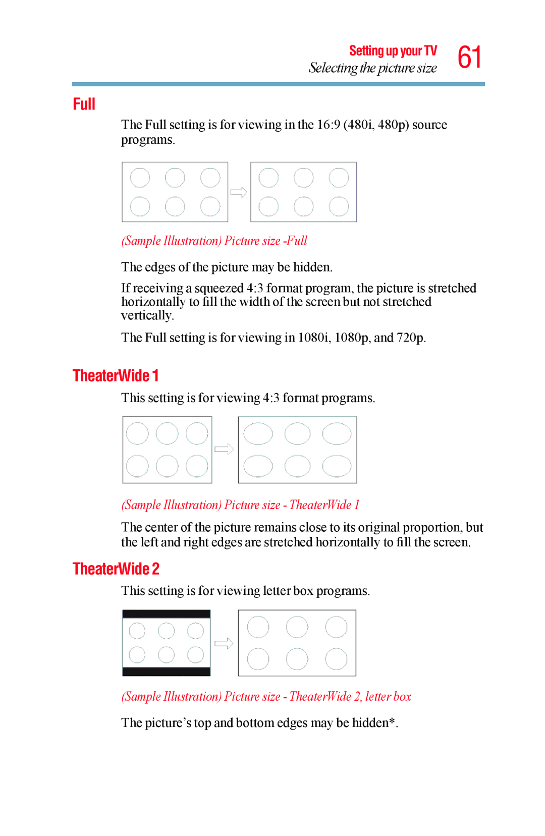 Toshiba 58L5400UC, 65L5400UC Sample Illustration Picture size -Full, Sample Illustration Picture size TheaterWide 