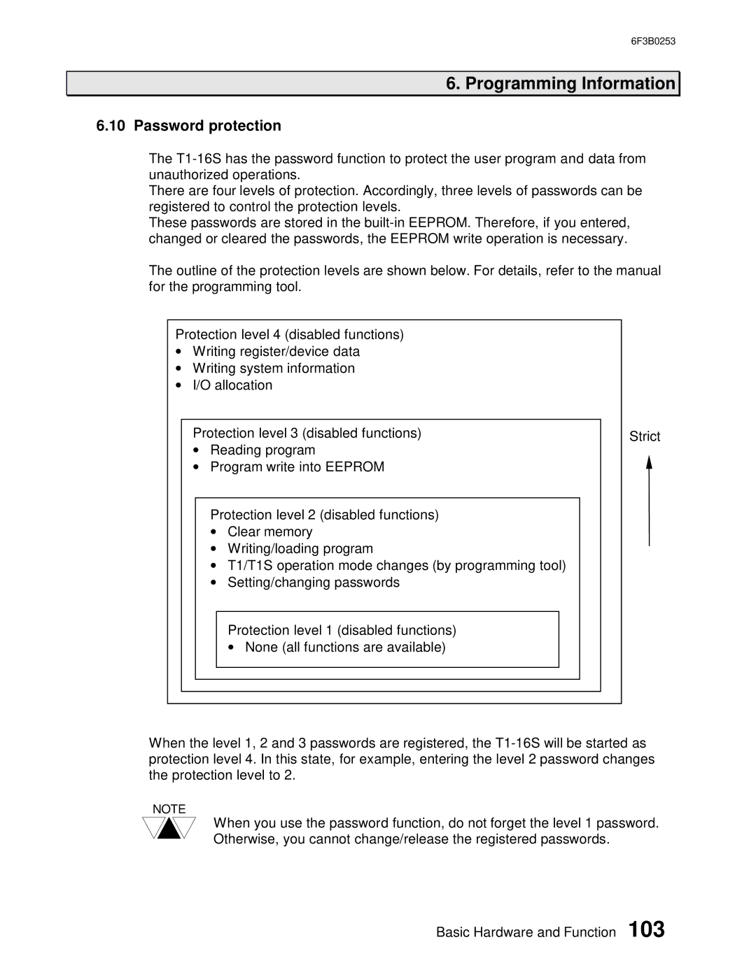 Toshiba 6F3B0253 user manual Password protection 