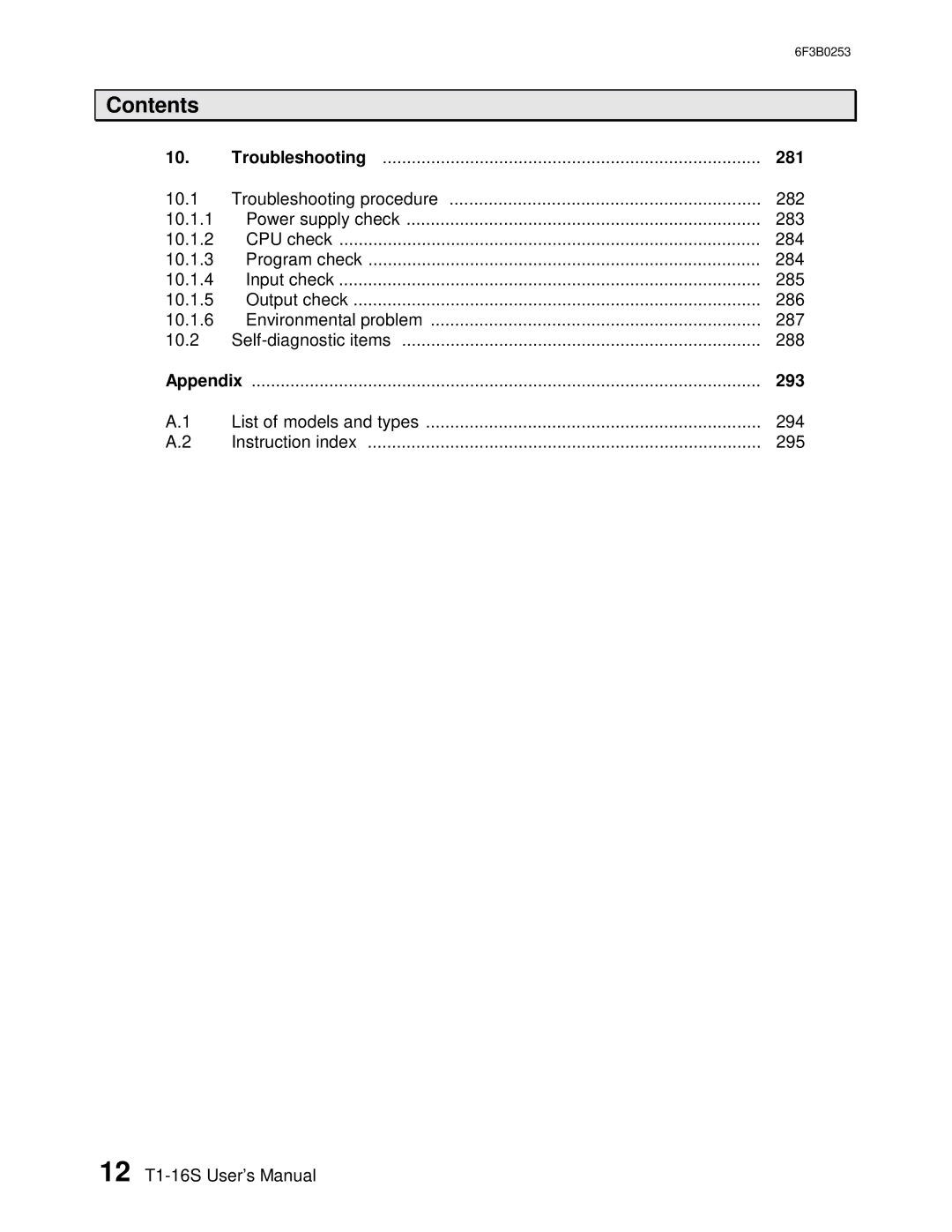 Toshiba 6F3B0253 user manual 281, 293 