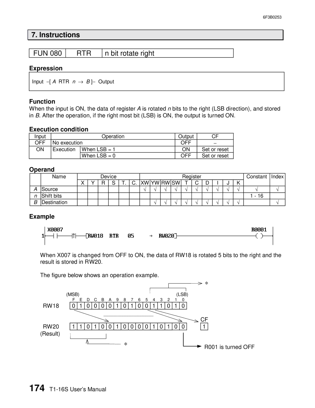 Toshiba 6F3B0253 user manual Rtr 