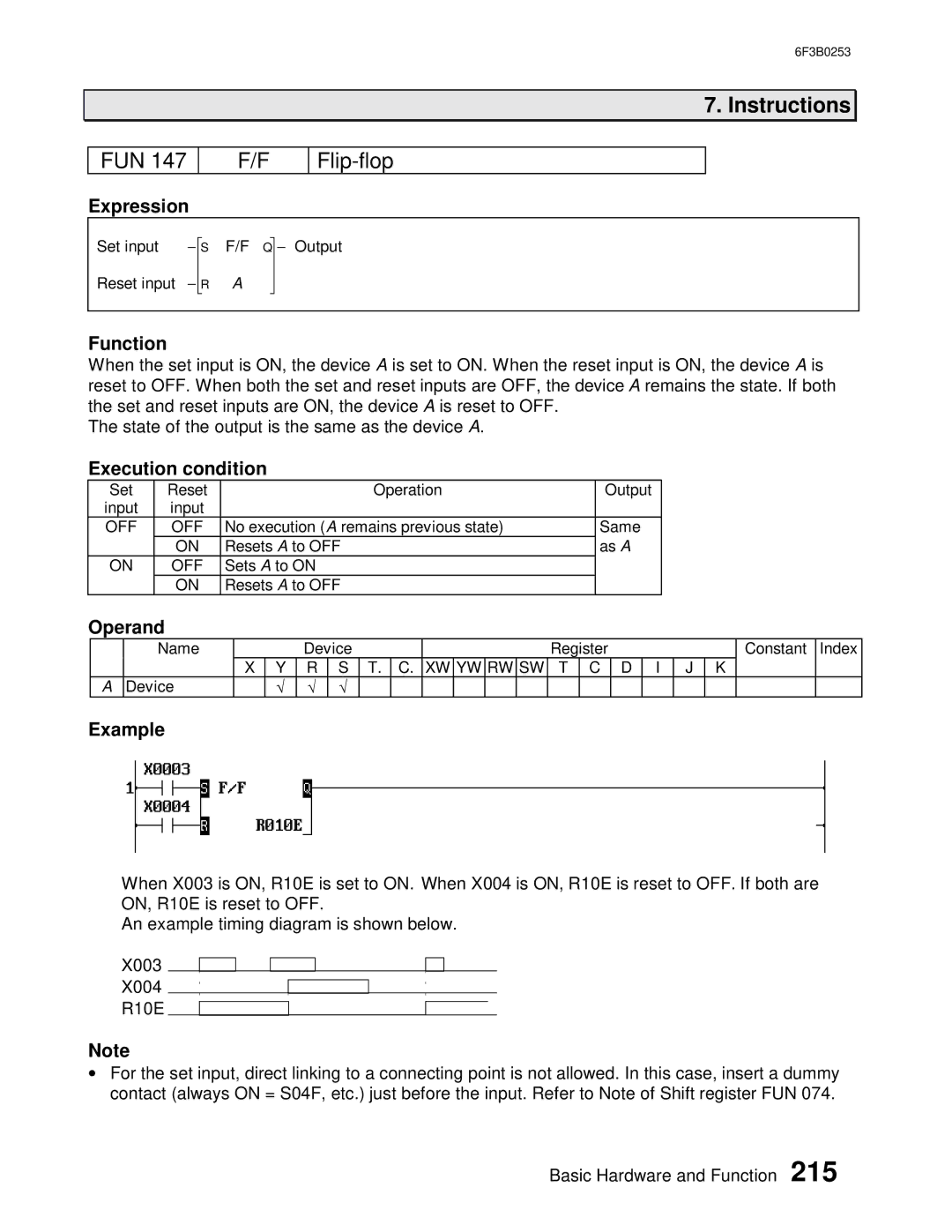 Toshiba 6F3B0253 user manual FUN Flip-flop 