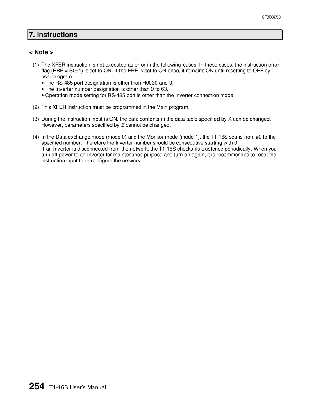 Toshiba 6F3B0253 user manual 254 T1-16S User’s Manual 