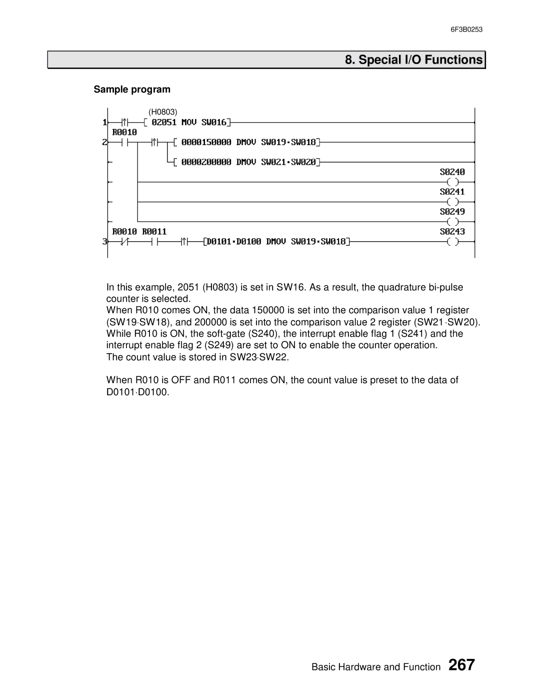 Toshiba 6F3B0253 user manual Sample program 