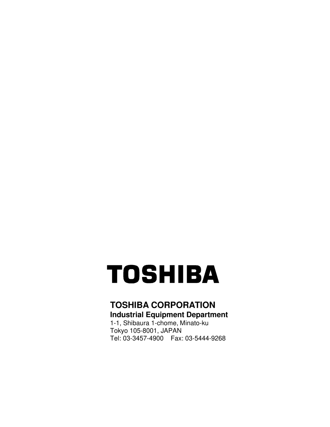 Toshiba 6F3B0253 user manual Toshiba Corporation 