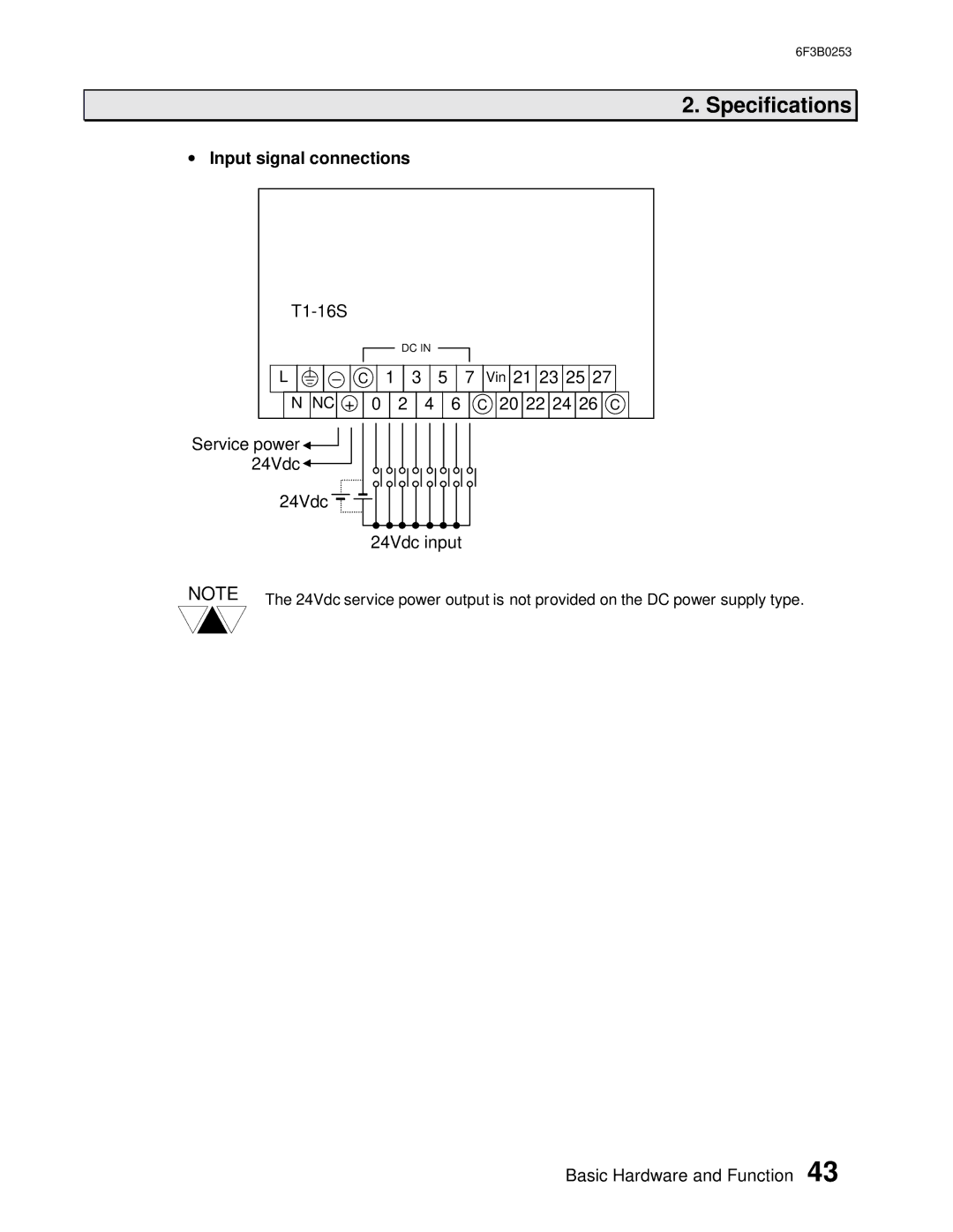 Toshiba 6F3B0253 user manual Input signal connections 