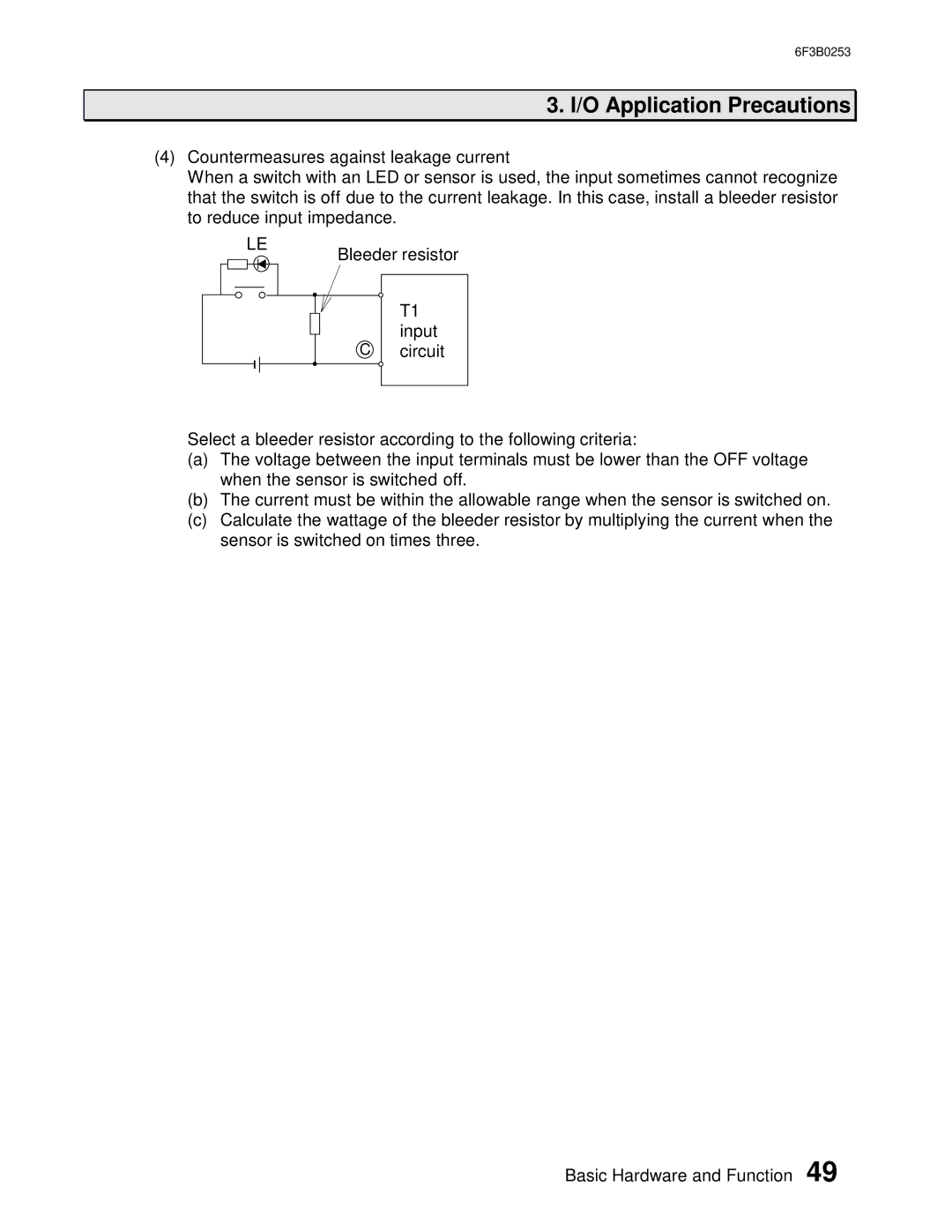 Toshiba 6F3B0253 user manual O Application Precautions 