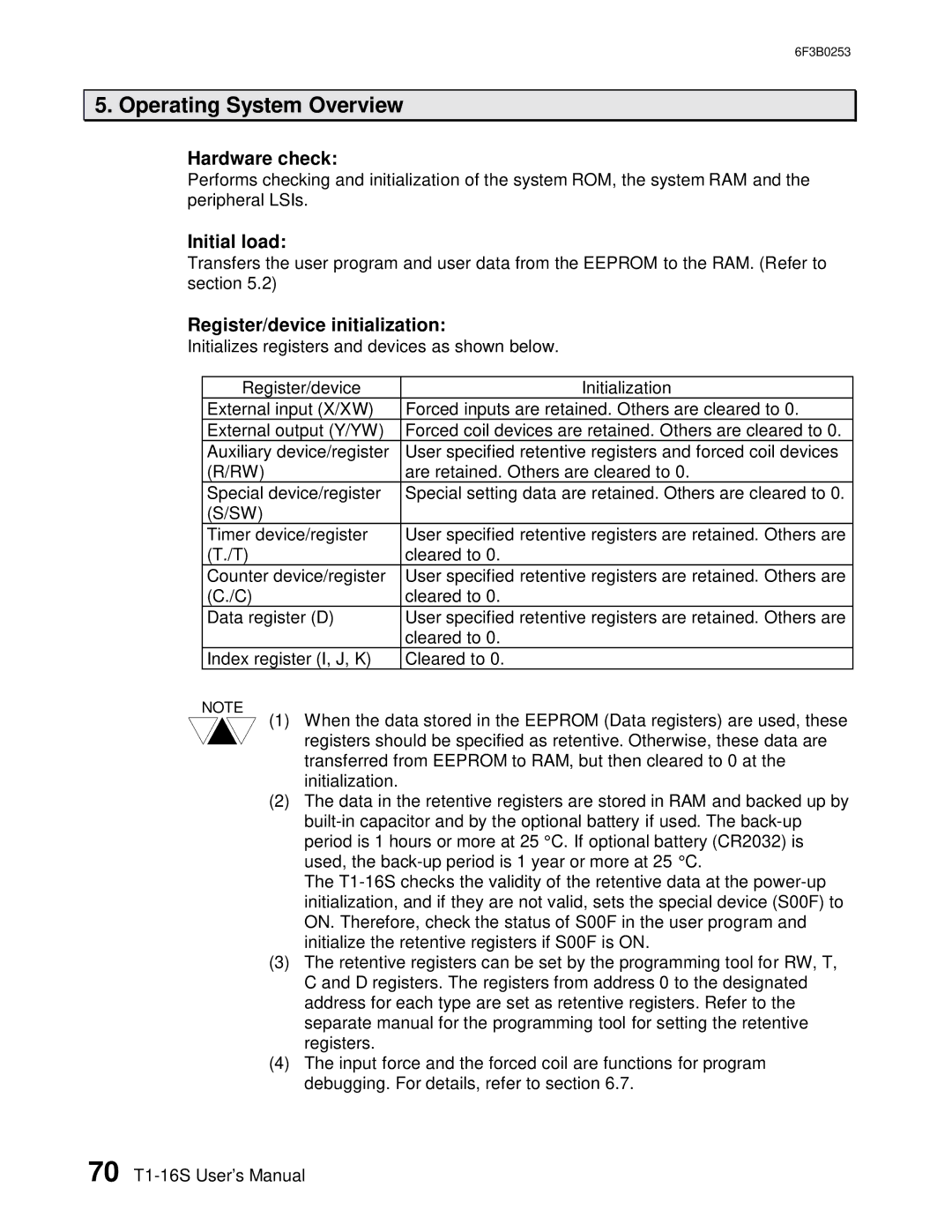 Toshiba 6F3B0253 user manual Hardware check, Initial load, Register/device initialization 