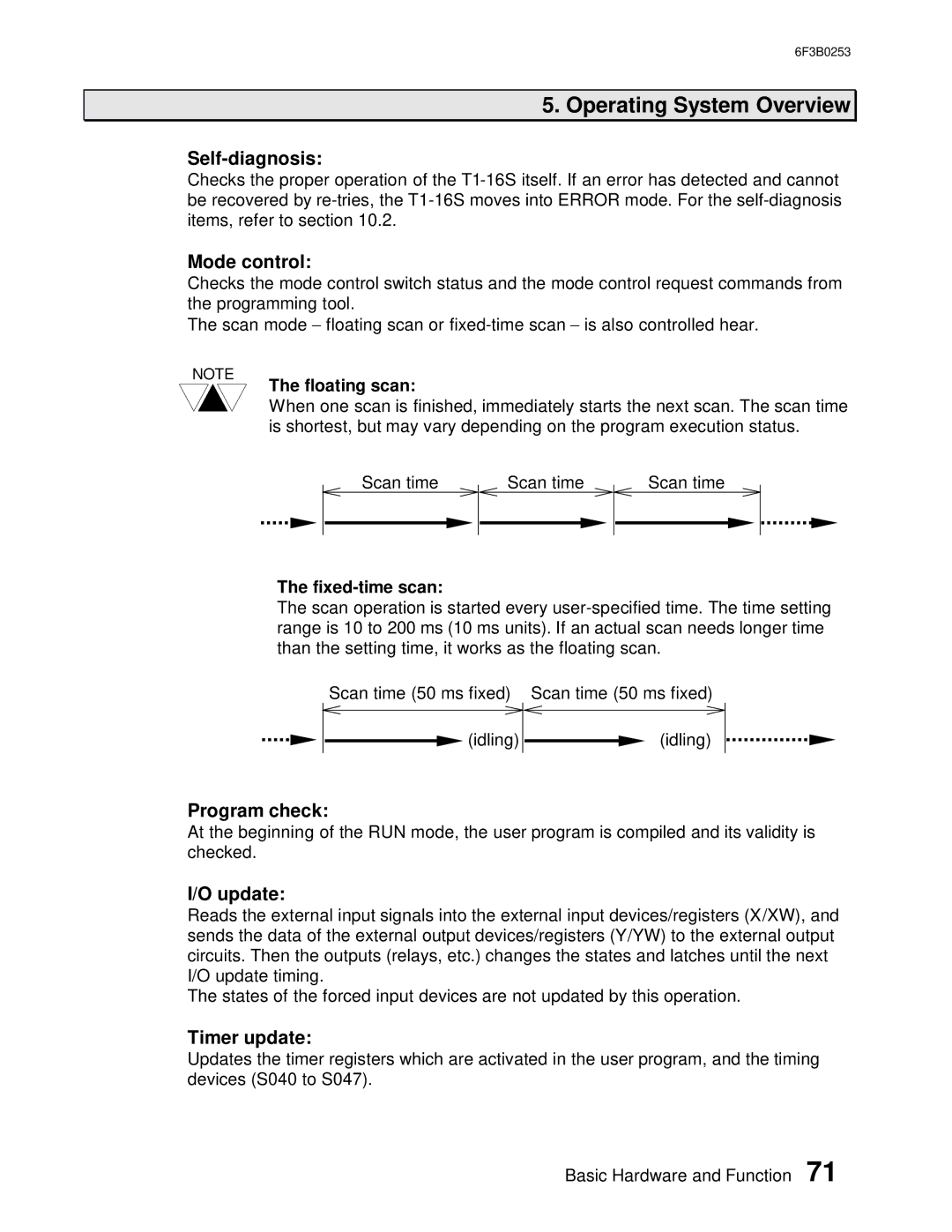 Toshiba 6F3B0253 user manual Self-diagnosis, Mode control, Program check, Update, Timer update 