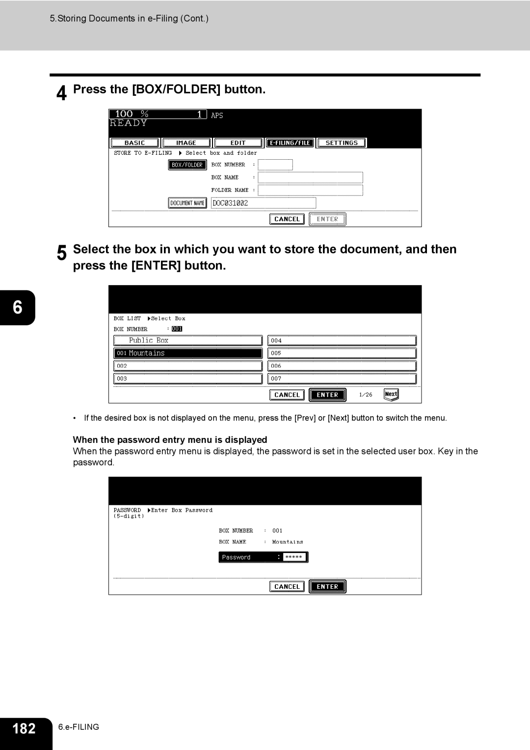 Toshiba 720, 850 manual When the password entry menu is displayed 