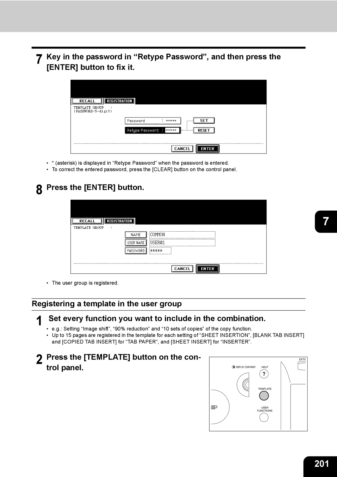 Toshiba 850, 720 manual 201, Press the Enter button 