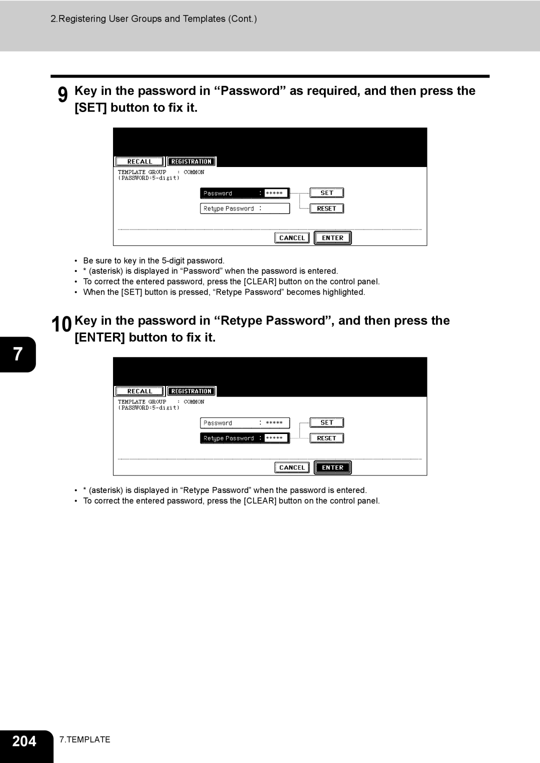 Toshiba 720, 850 manual 204 7.TEMPLATE 