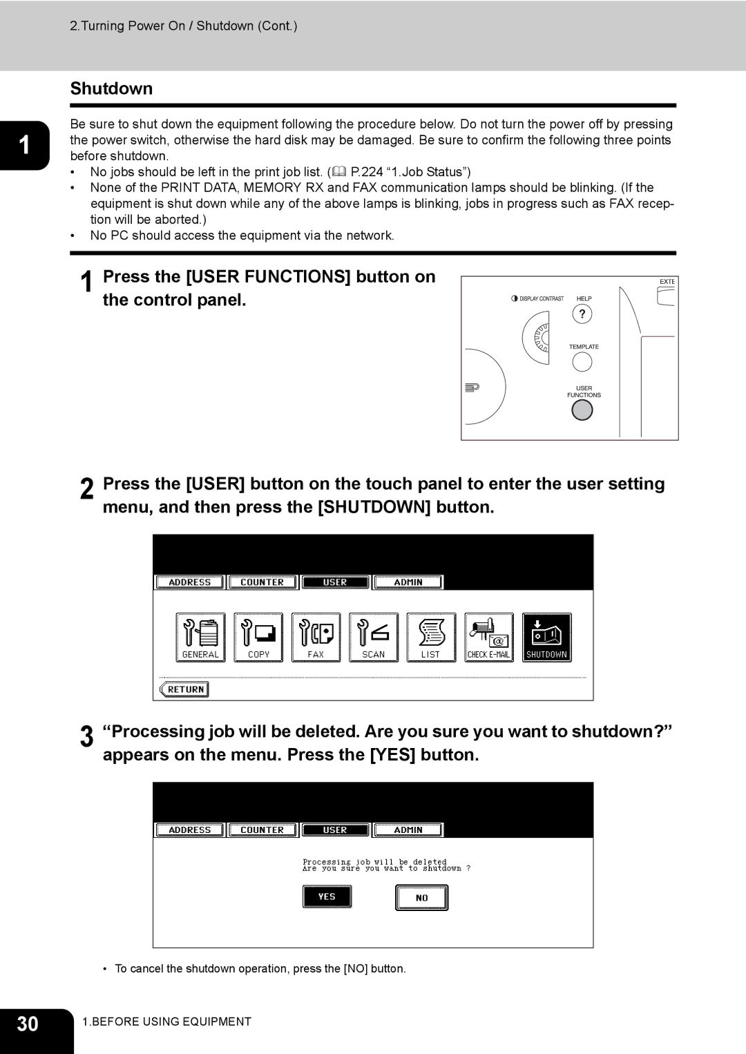 Toshiba 720, 850 manual Shutdown 