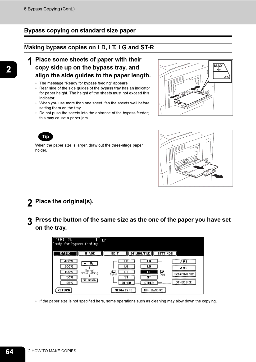 Toshiba 720, 850 manual Bypass Copying 