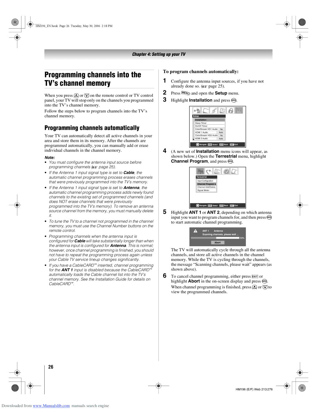 Toshiba 72HM196 manual Programming channels automatically, To program channels automatically, Already done so 