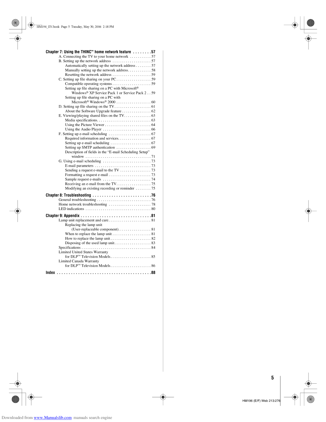 Toshiba 72HM196 manual Troubleshooting 