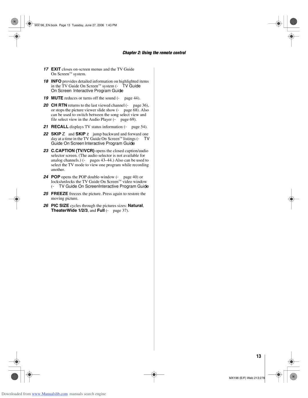 Toshiba 72MX196 manual On Screen Interactive Program Guide, TheaterWide 1/2/3, and Full 