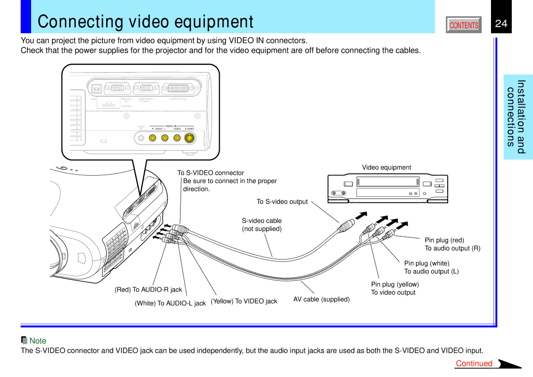 Toshiba 790, 791 manual Connecting video equipment 