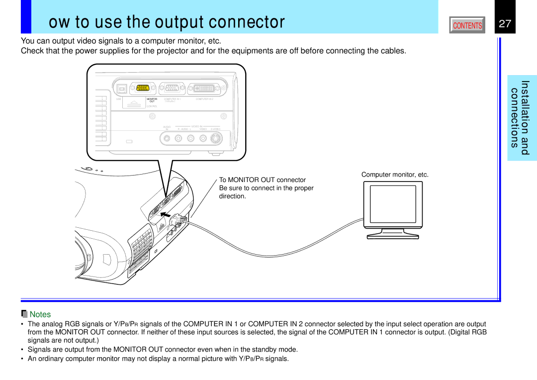 Toshiba 791, 790 manual How to use the output connector 