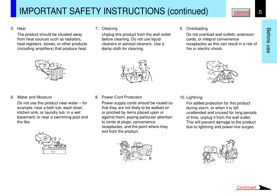 Toshiba 791, 790 manual Important Safety Instructions 