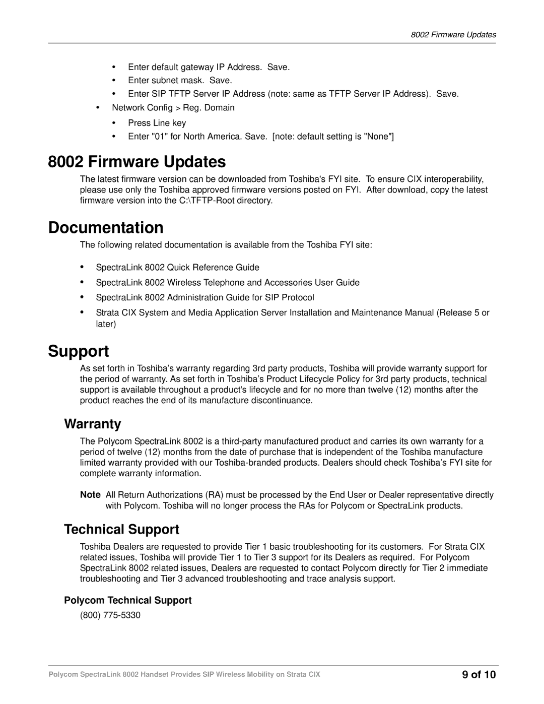 Toshiba 8002 manual Firmware Updates, Documentation, Warranty, Technical Support 