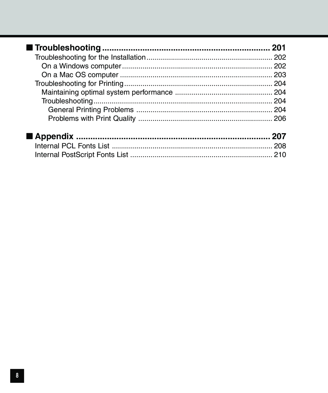 Toshiba 810 manual Troubleshooting, Appendix 