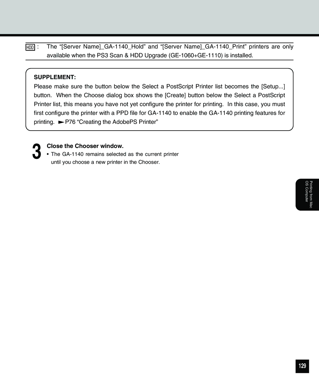 Toshiba 810 manual 129, Close the Chooser window 