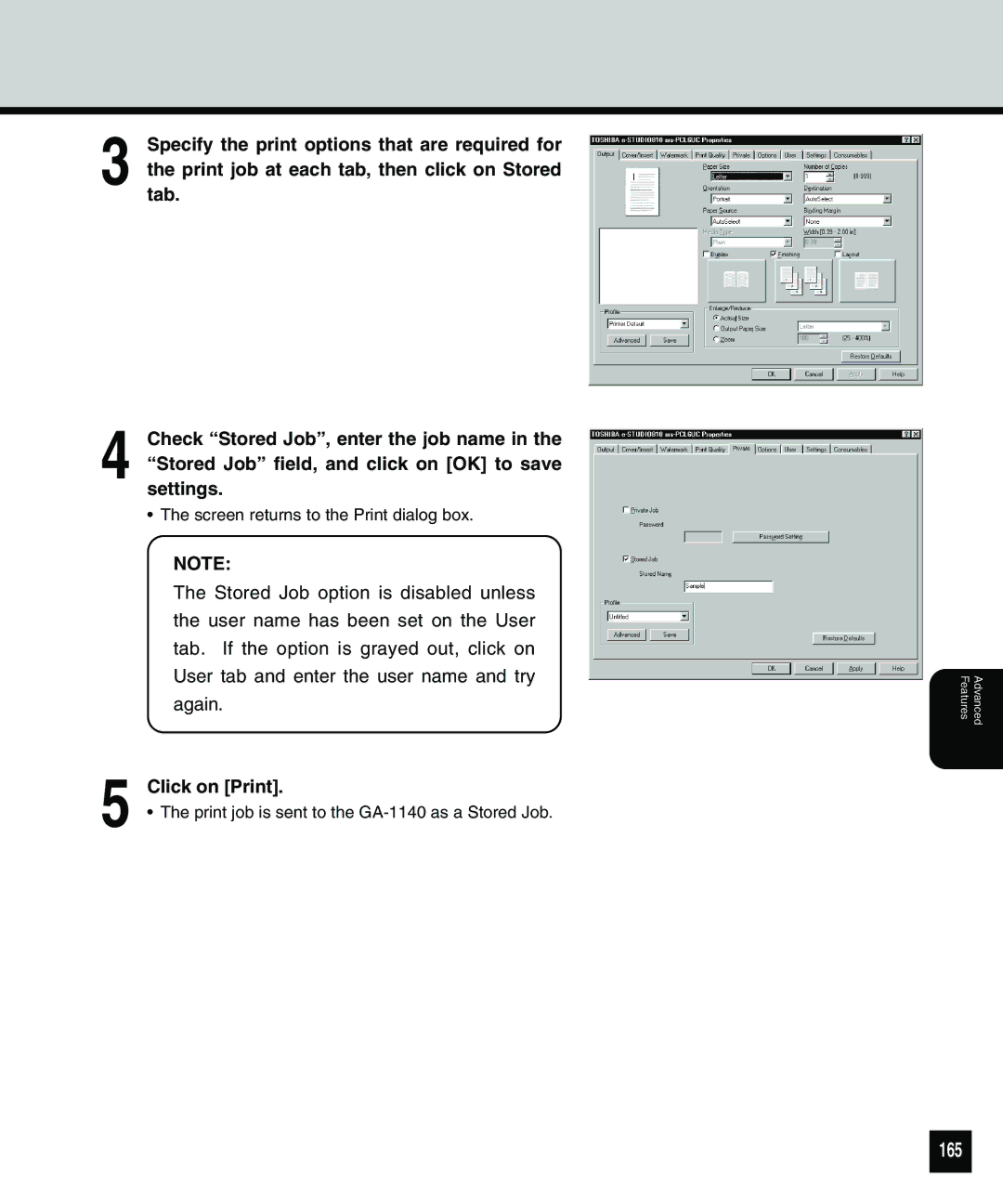 Toshiba 810 manual 165, Click on Print 