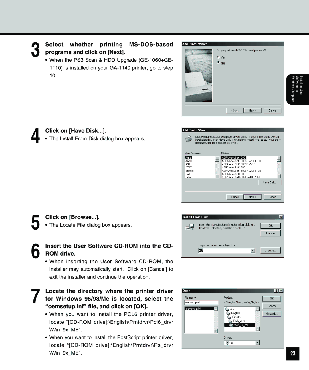 Toshiba 810 manual Click on Have Disk, Click on Browse 