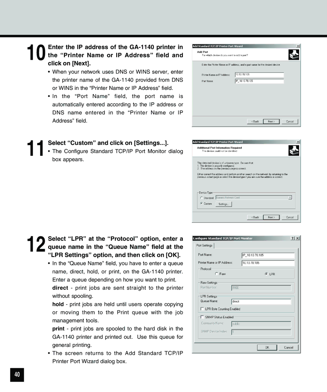 Toshiba 810 manual Select Custom and click on Settings 